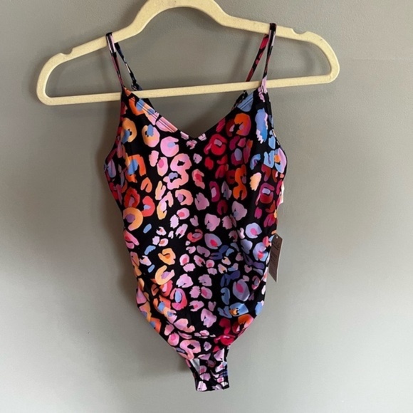 Cupshe Pink Leopard Print Onepiece Swimsuit Summer Swimming Outdoor - Picture 2 of 6